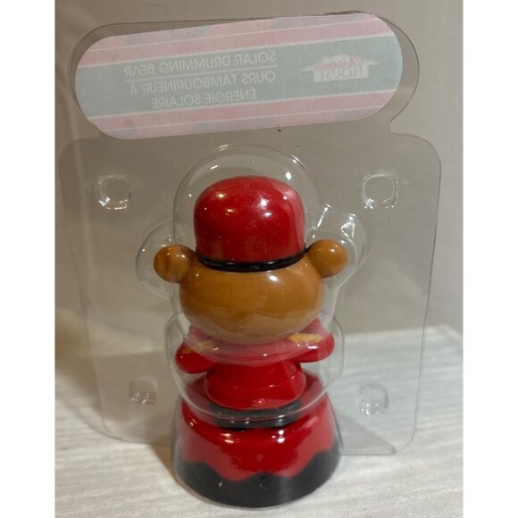 Solar Figure Drumming Bear Decoration Christmas House Toy - Picture 2 of 4